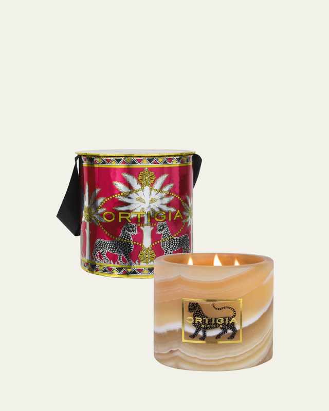 Ambra Nera Alabaster Candle, 8.8 oz.